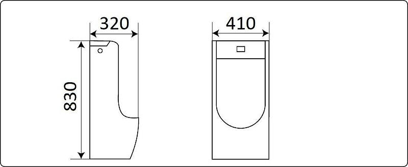 Писсуар CeramaLux X529P с сенсорным механизмом смыва, белый