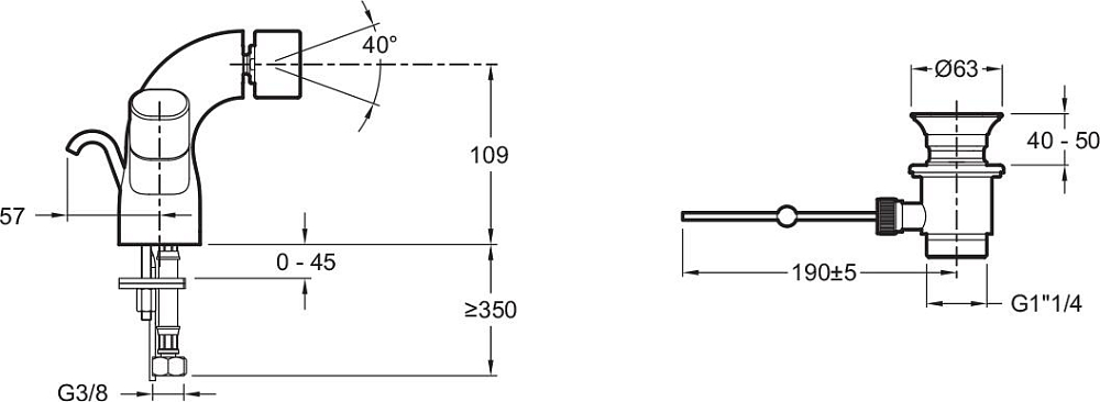 Смеситель Jacob Delafon Talan E10088RU-CP для биде