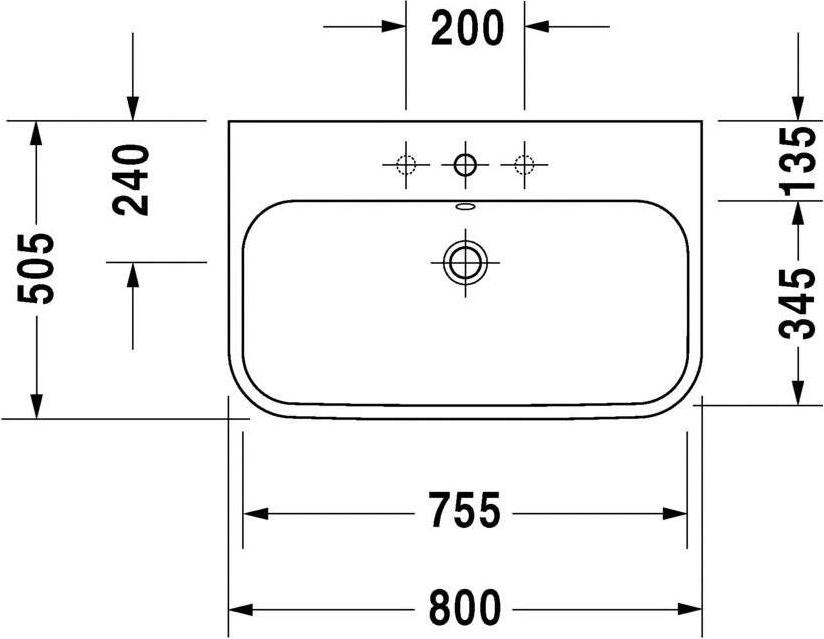 Раковина Duravit Happy D.2 2318800000 80 см