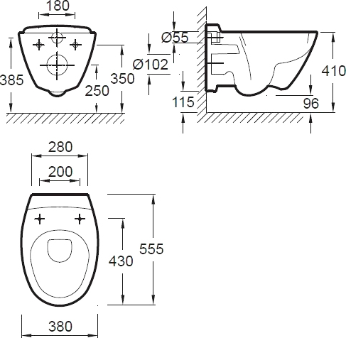 Комплект Jacob Delafon Presquile E5504-NF/E4440-00