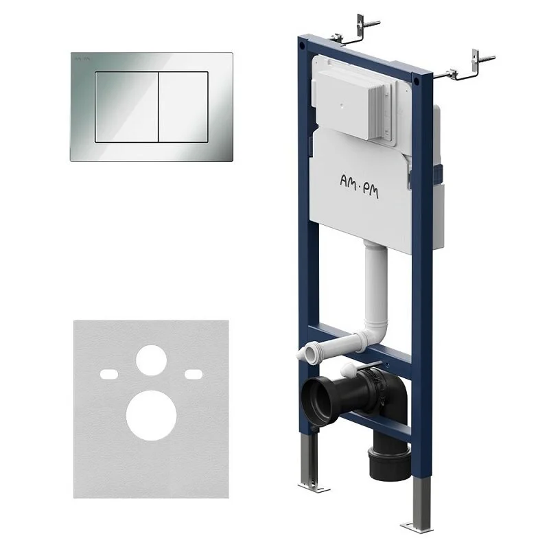 Инсталляция Am.Pm PrimeFit I012709.0251, для подвесного унитаза, клавиша PrimeFit S, хром глянцевый