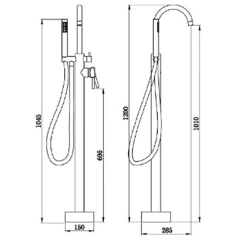 Смеситель для ванны с душем Boch Mann Braies Brush Nickel BM8922 серый