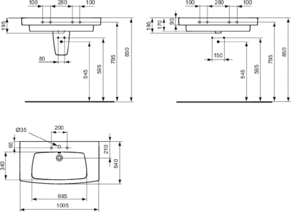 Раковина Ideal Standard Ventuno T002301