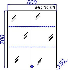 Шкаф-зеркало 60 см Aqwella MC.04.06, белый