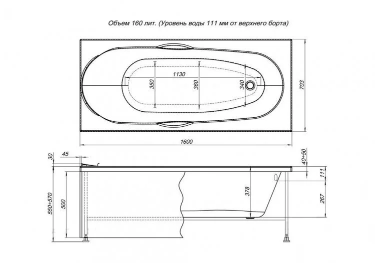 Акриловая ванна Aquanet Dali 239384 белый