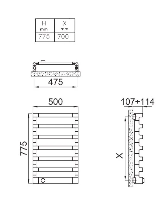 Полотенцесушитель электрический Irsap Step E SEP050T50IR01NNN хром