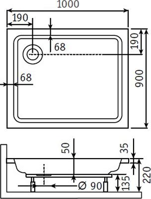 Поддон для душа RGW Style PR 90x100x22