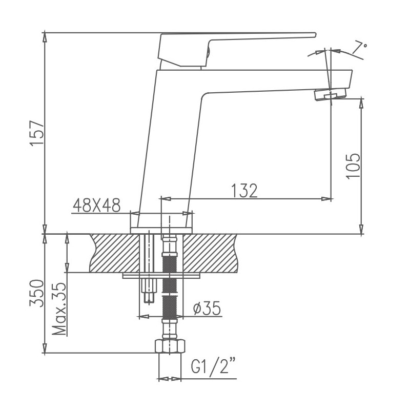 Смеситель для раковины Haiba HB11191 хром