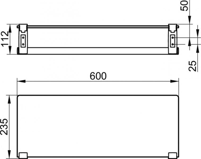 Полка стеклянная 60 см Keuco Plan 14975010000