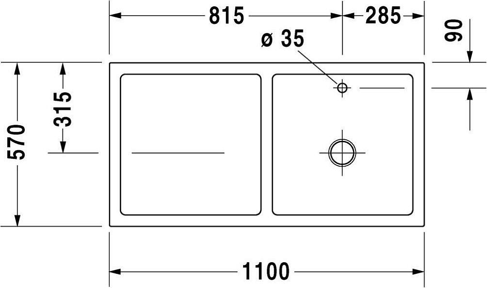 Раковина 110x57 Duravit Starck-X 2309100000