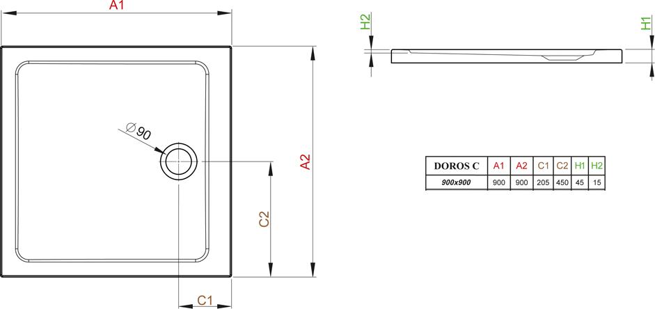 Поддон для душа Radaway Doros C900