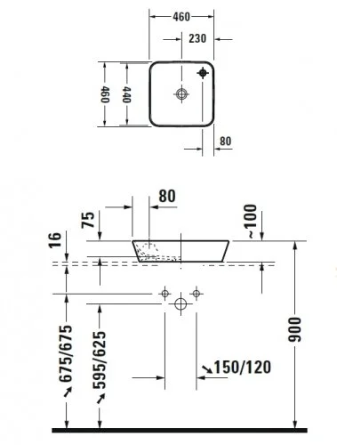 Раковина накладная Duravit Starck 1 2322460000 белый