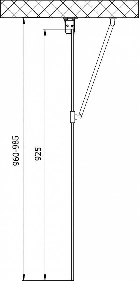 Душевая перегородка Vegas Glass EAF 96 05 01 профиль бронза, стекло прозрачное