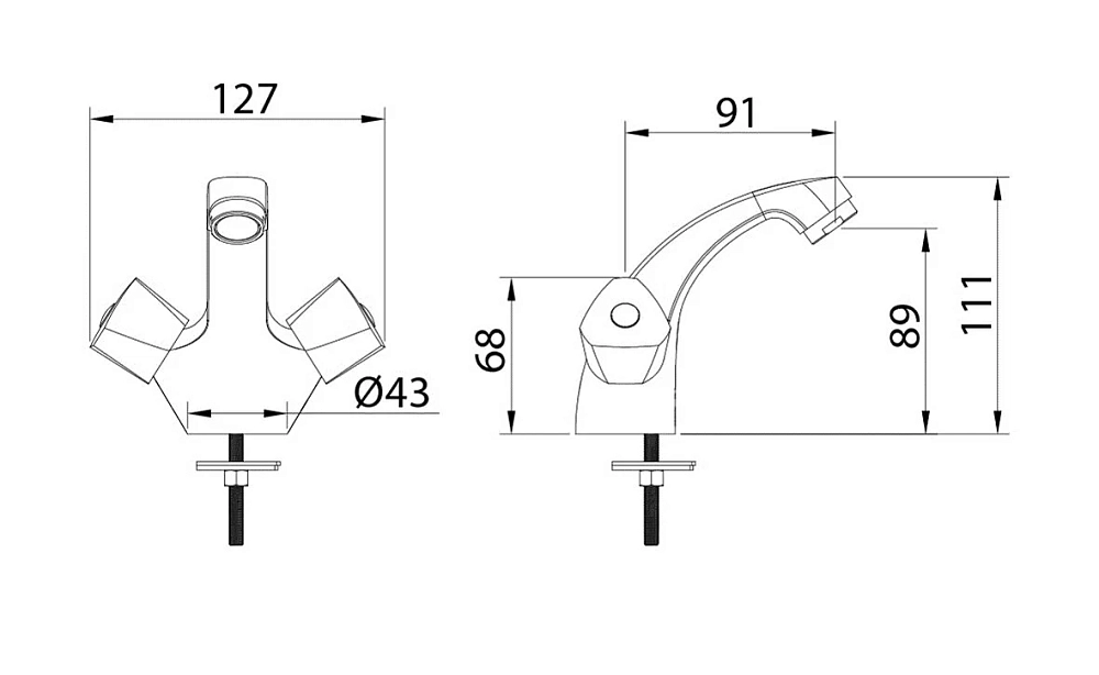 Смеситель для раковины Milardo Tring TRISB01M01 хром