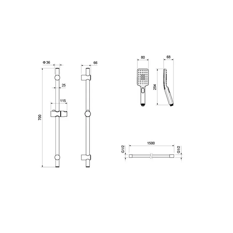 Комплект смесителей Aquatek Лира AQ1431CR, цвет хром