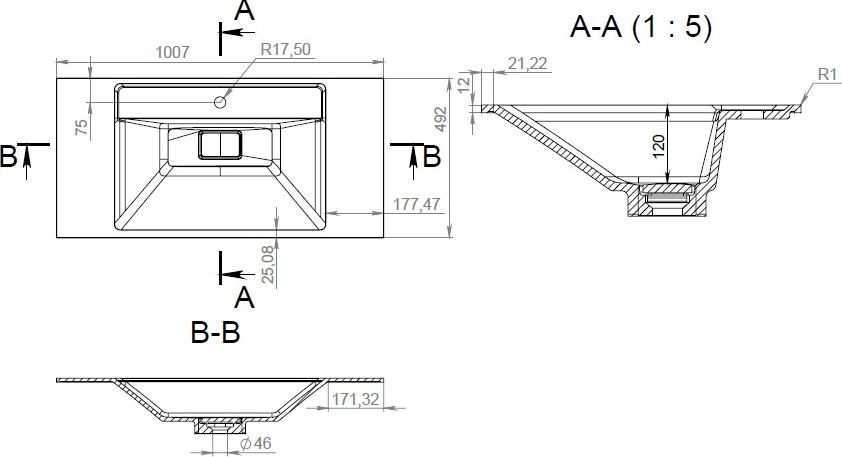 Раковина Am.Pm Inspire 2.0 M50AWPC1001WG 100 см