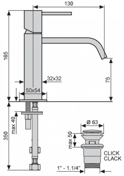 Смеситель для раковины Emmevi Siris 47003LACR хром