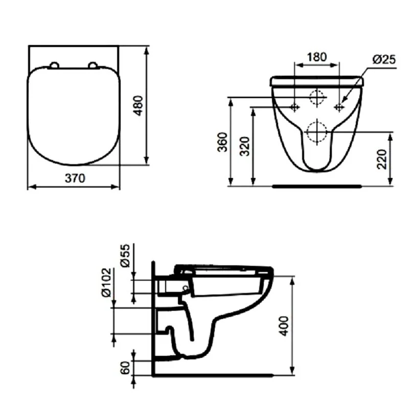 Подвесной унитаз Ideal Standard Tempo, T328801+T679901, цвет белый