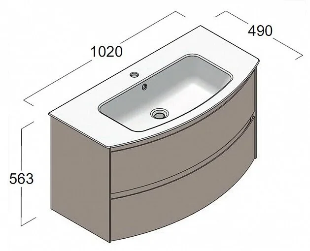 Тумба под раковину Berloni Bagno Way Round WARBS2CKD4C 1429 бежевый