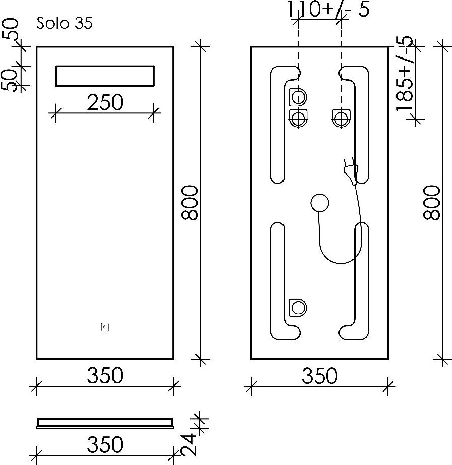 Зеркало Sancos Solo 35х80 SL35