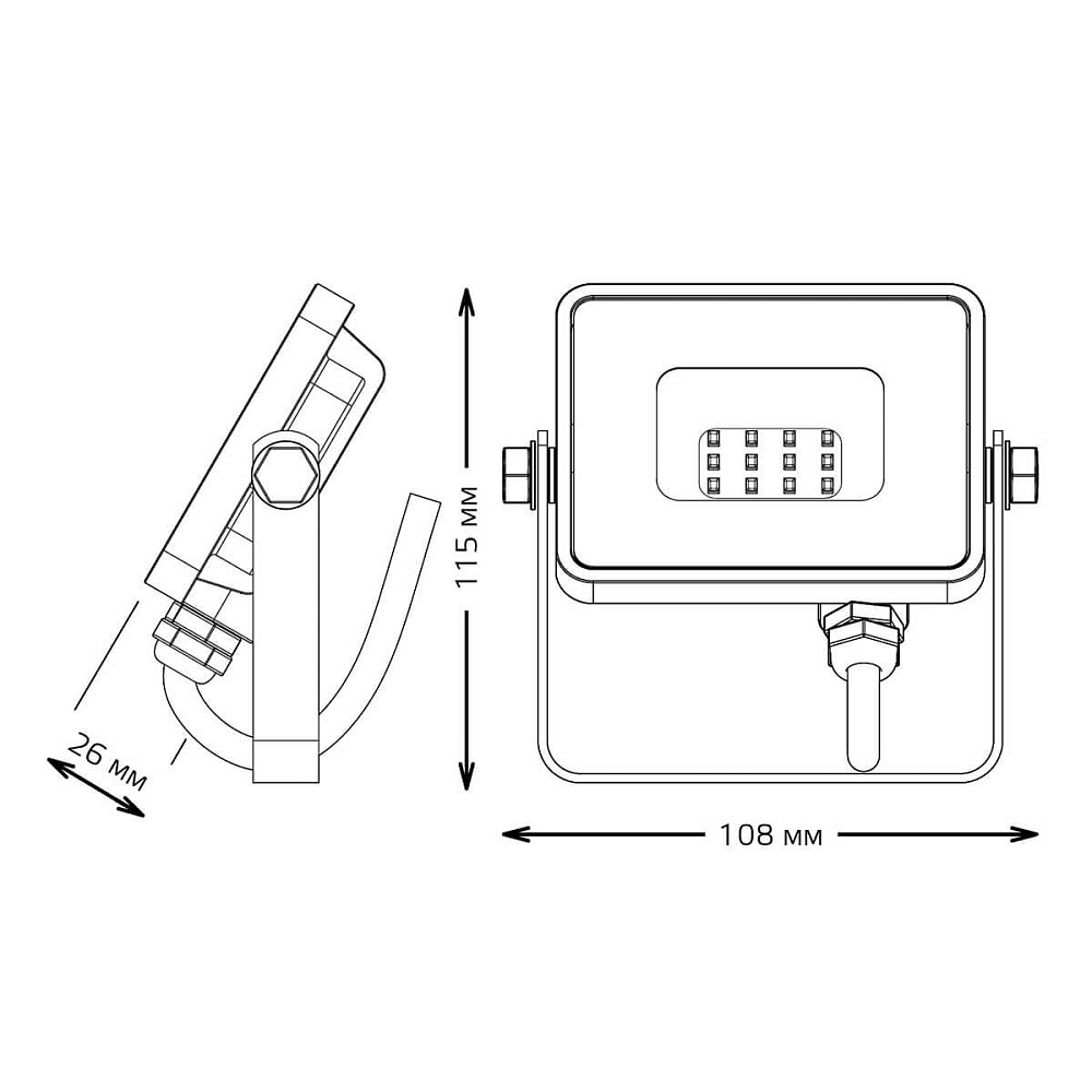 Прожектор светодиодный Gauss Qplus 10W 6500К 613511310