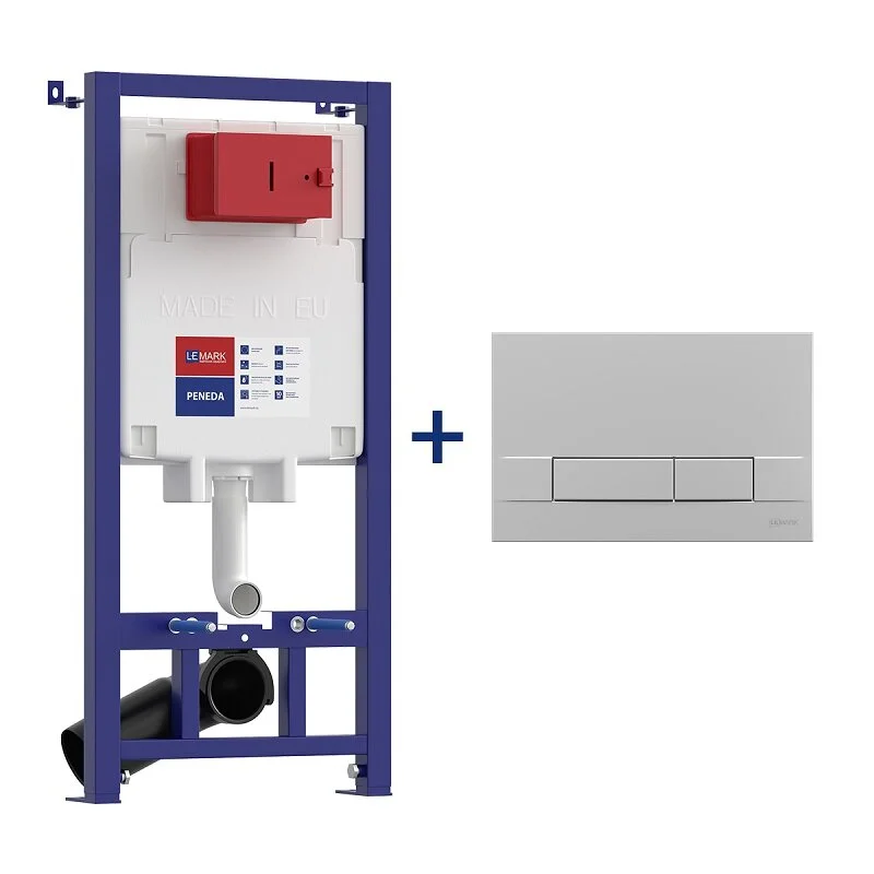 Инсталляция Lemark Peneda 9880314 для подвесного унитаза с клавишей Bit, цвет клавиши хром матовый