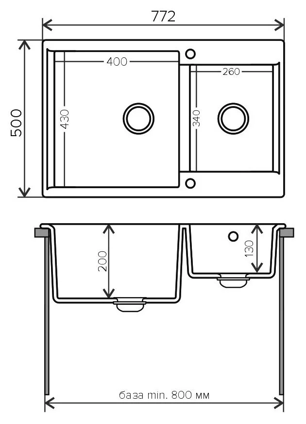 Кухонная мойка Polygran Brig Brig-772 серый № 14 серый