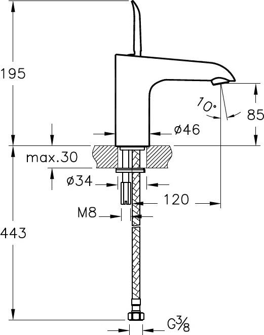 Смеситель VitrA T4 A41236EXP для раковины