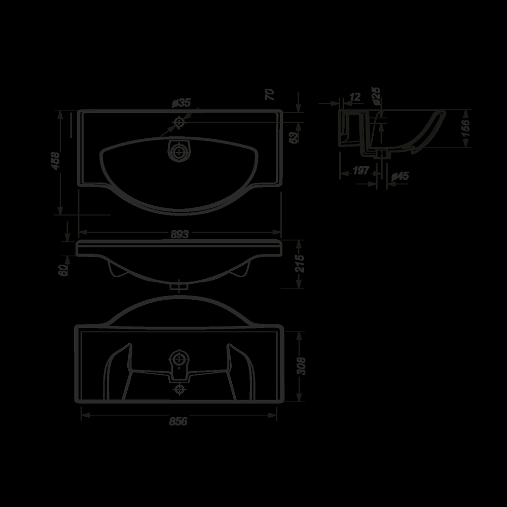 Раковина Sanita luxe Classic 90 CLS90SLWB01 белый