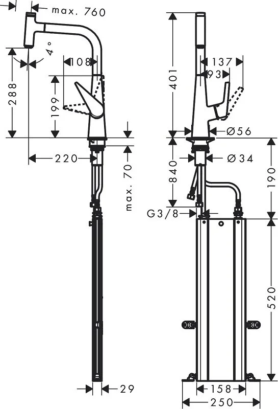 Смеситель для кухни Hansgrohe Talis Select 73853800 хром