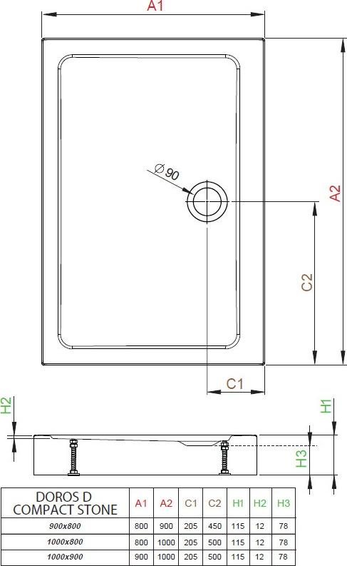 Душевой поддон Radaway Doros D Compact 100x80 см SDRD1080-05, белый