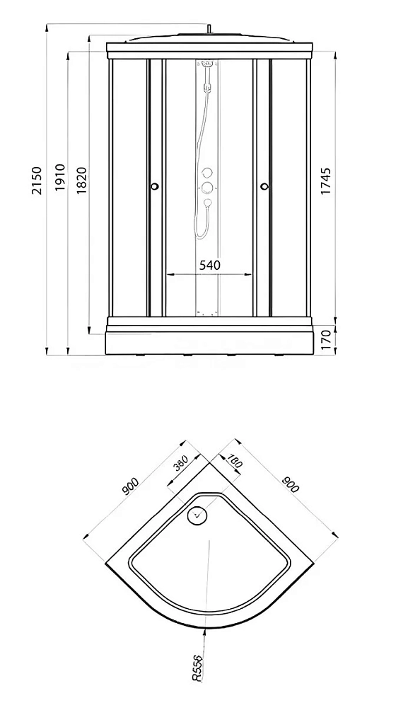 Душевая кабина Maroni Quadro 465919