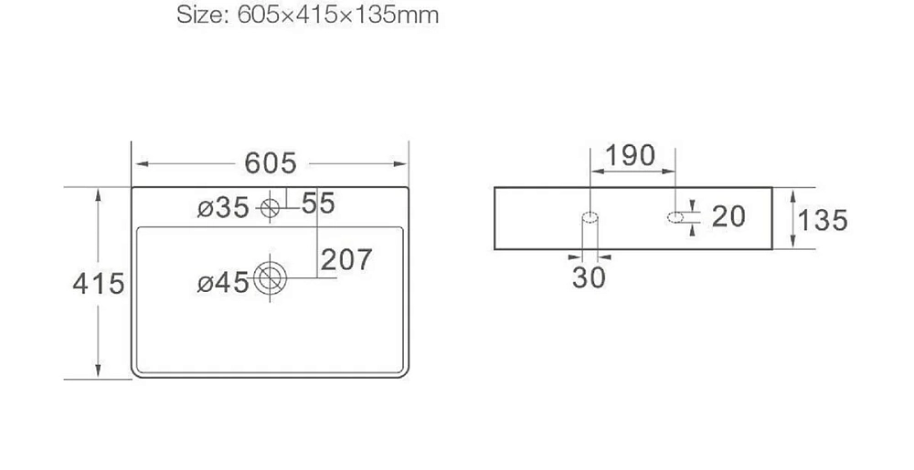 Раковина накладная SantiLine SL-1003 белый