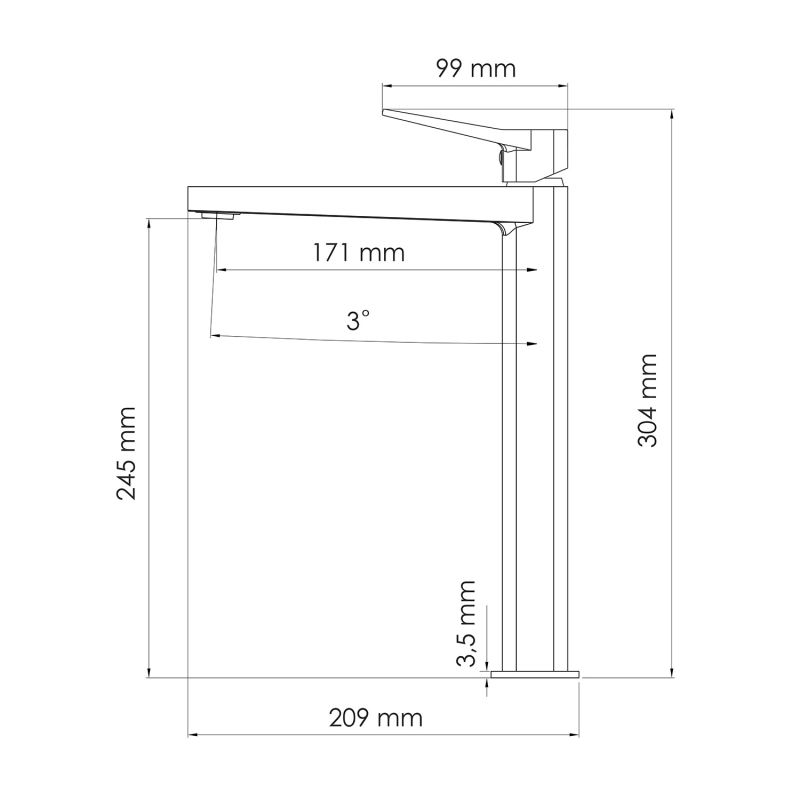 Смеситель для раковины Wasserkraft Aula 1103H , хром