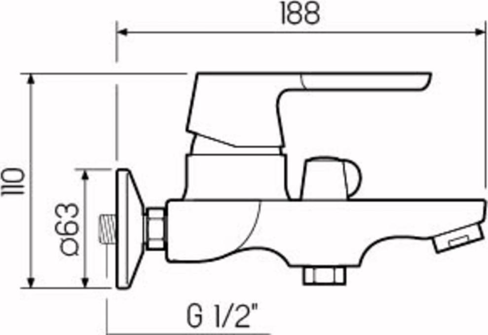 Смеситель для ванной РМС SL123BL-009E, хром