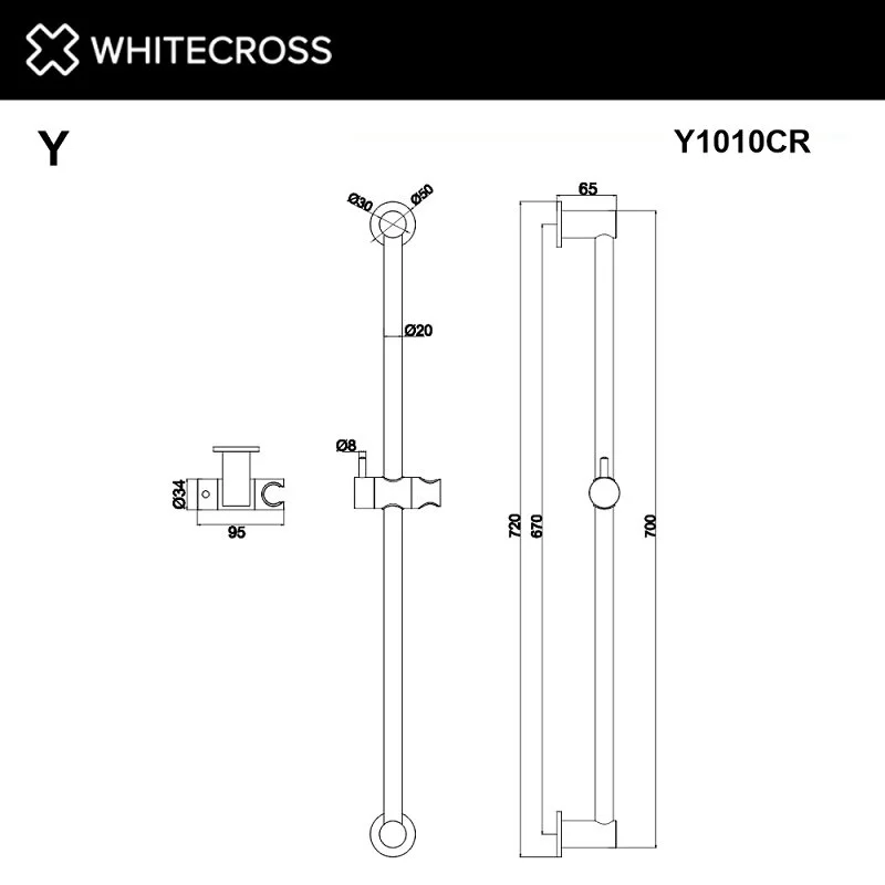 Штанга душевая Whitecross Y chrome Y1010CR хром