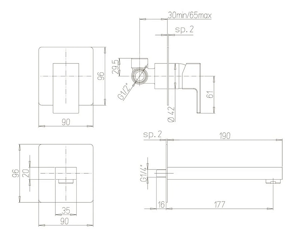 Смеситель для раковины Paini Dax-r-dax 84CR208RQ хром