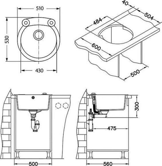 Кухонная мойка Alveus Roll 10 1090969, чёрный