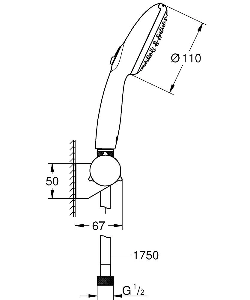 Душевой гарнитур Grohe Tempesta 27601003 хром