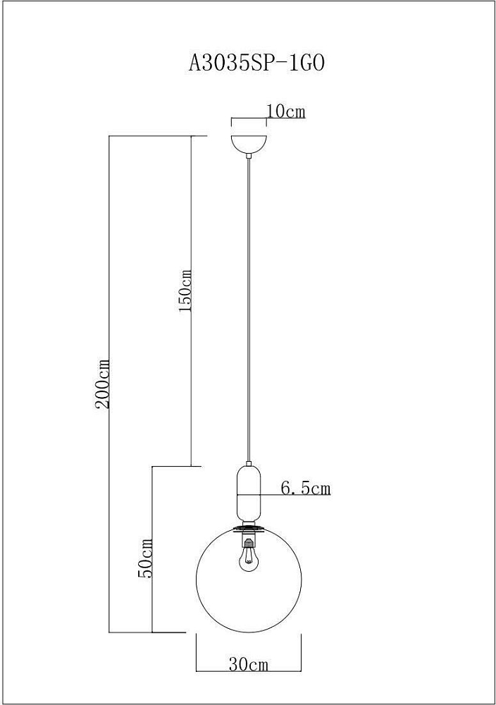 Подвесной светильник Arte Lamp Bolla-Sola A3035SP-1GO