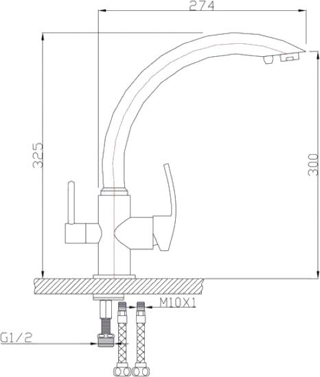 Комплект кухонная мойка Mixline ML-GM24 525193 серый + смеситель Granula GR-2125 базальт