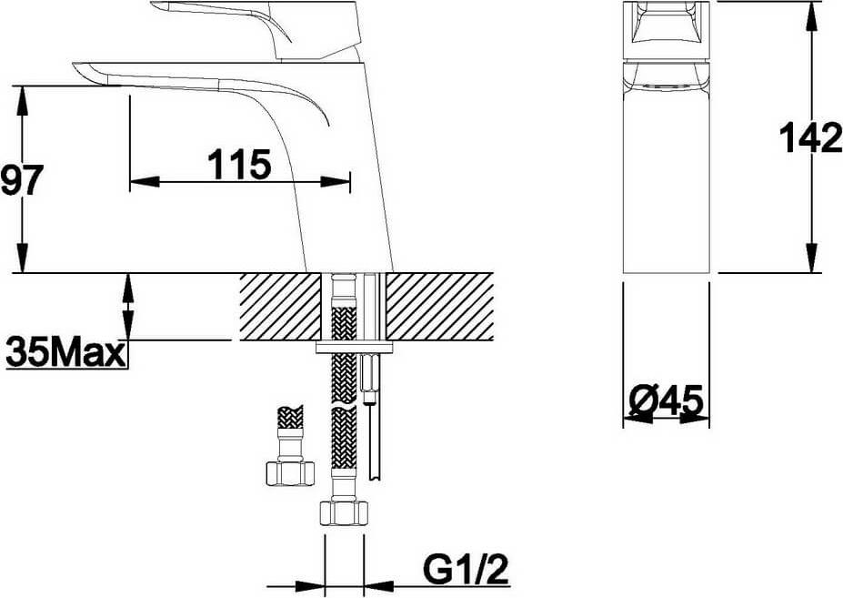 Смеситель для раковины Orans OLS-K1078, белый