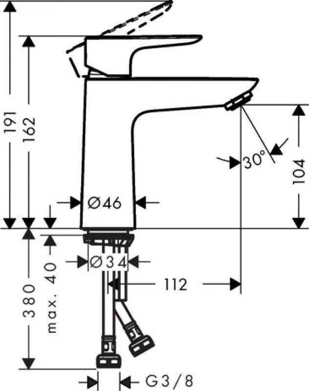 Смеситель для раковины Hansgrohe Talis E 71712990, полированное золото