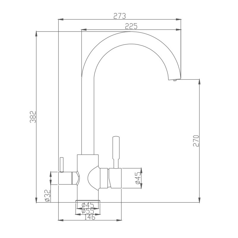 Смеситель для кухни Haiba HB76840 хром