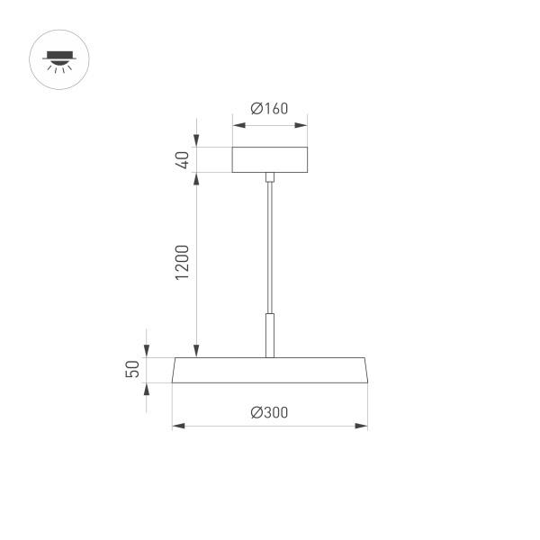 Подвесной светодиодный светильник Arlight Sp-Elegant-R300-17W Warm3000 033921