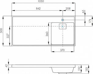 Тумба с раковиной Aquaton Лондри 40 1A2360K1LH010, белый глянец