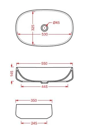 Раковина накладная ArtCeram Cognac COL003 14 00 красный