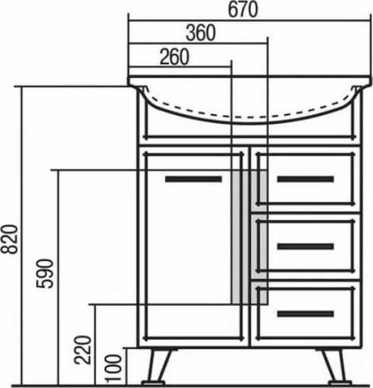 Тумба под раковину Aquaton Марсия 60 1A009201MS010, белый