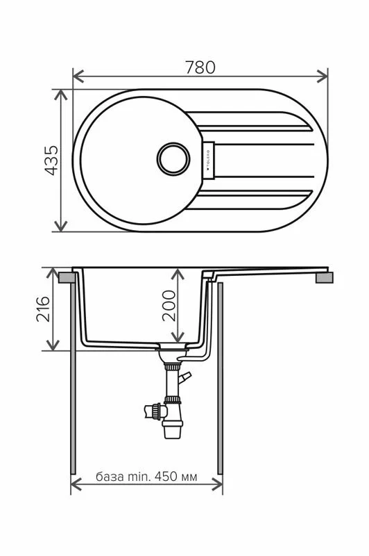 Кухонная мойка Tolero TL-780 №911 черный черный