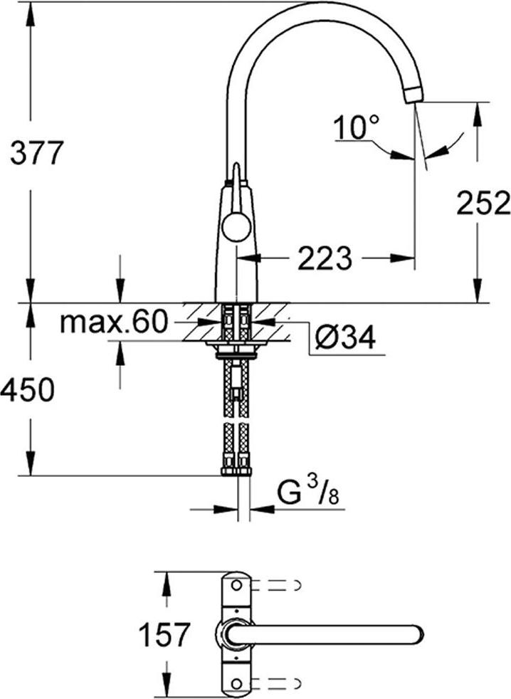 Смеситель для кухонной мойки Grohe Ambi 30189000